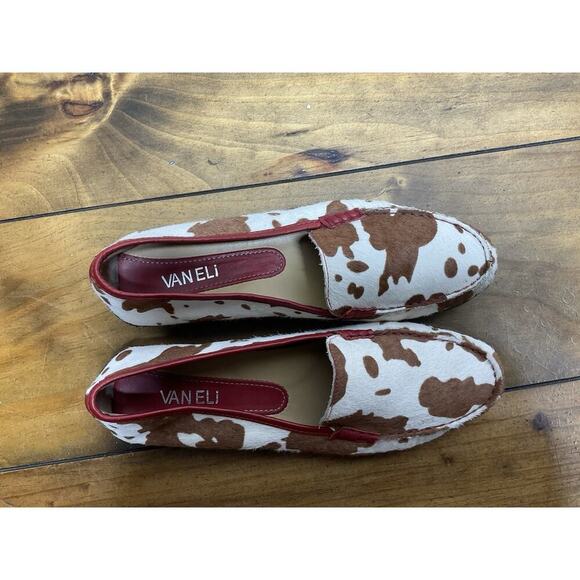 Vaneli Brown Cow Fur Leather Muki Slip-On Casual Shoe Women 7.5 - Picture 5 of 10